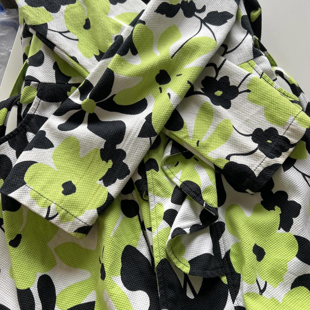 Joseph Ribkoff Women’s Floral Ruffle Jacket Coat Size 12 Green Black Y2K Artsy - Picture 5 of 15